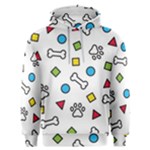 Dog Paw Seamless Pattern Footprint Bone Men s Overhead Hoodie