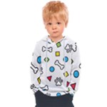 Dog Paw Seamless Pattern Footprint Bone Kids  Overhead Hoodie