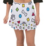 Dog Paw Seamless Pattern Footprint Bone Fishtail Mini Chiffon Skirt