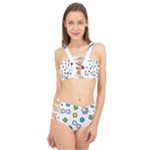 Dog Paw Seamless Pattern Footprint Bone Cage Up Bikini Set