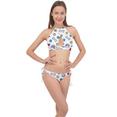 Cross Front Halter Bikini Set 