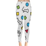 Dog Paw Seamless Pattern Footprint Bone Inside Out Leggings