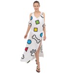 Dog Paw Seamless Pattern Footprint Bone Maxi Chiffon Cover Up Dress