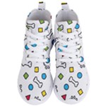 Dog Paw Seamless Pattern Footprint Bone Women s Lightweight High Top Sneakers