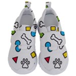 Dog Paw Seamless Pattern Footprint Bone Kids  Velcro No Lace Shoes