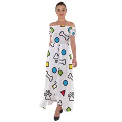 Off Shoulder Open Front Chiffon Dress 