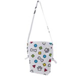 Dog Paw Seamless Pattern Footprint Bone Folding Shoulder Bag