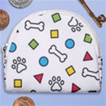 Dog Paw Seamless Pattern Footprint Bone Horseshoe Style Canvas Pouch