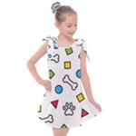 Dog Paw Seamless Pattern Footprint Bone Kids  Tie Up Tunic Dress
