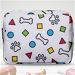 Dog Paw Seamless Pattern Footprint Bone Make Up Pouch (Large)