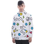 Dog Paw Seamless Pattern Footprint Bone Men s Front Pocket Pullover Windbreaker