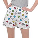 Dog Paw Seamless Pattern Footprint Bone Women s Ripstop Shorts