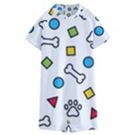 Dog Paw Seamless Pattern Footprint Bone Kids  Boyleg Half Suit Swimwear