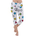 Dog Paw Seamless Pattern Footprint Bone Lightweight Velour Capri Yoga Leggings