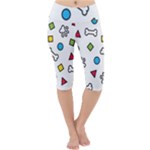 Dog Paw Seamless Pattern Footprint Bone Lightweight Velour Cropped Yoga Leggings