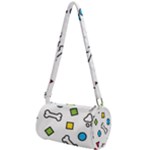 Dog Paw Seamless Pattern Footprint Bone Mini Cylinder Bag
