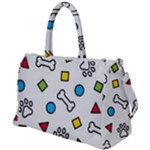 Dog Paw Seamless Pattern Footprint Bone Duffel Travel Bag