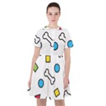 Dog Paw Seamless Pattern Footprint Bone Sailor Dress