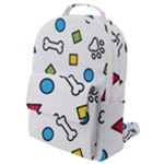 Dog Paw Seamless Pattern Footprint Bone Flap Pocket Backpack (Small)