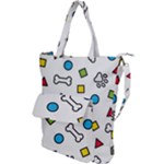 Dog Paw Seamless Pattern Footprint Bone Shoulder Tote Bag