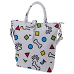 Dog Paw Seamless Pattern Footprint Bone Buckle Top Tote Bag