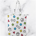 Dog Paw Seamless Pattern Footprint Bone Double Zip Up Tote Bag