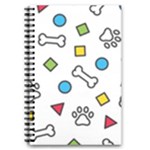 Dog Paw Seamless Pattern Footprint Bone 5.5  x 8.5  Notebook