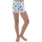 Dog Paw Seamless Pattern Footprint Bone Kids  Lightweight Velour Yoga Shorts