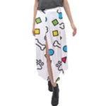 Dog Paw Seamless Pattern Footprint Bone Velour Split Maxi Skirt