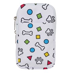 Dog Paw Seamless Pattern Footprint Bone Waist Pouch (Small) from ArtsNow.com