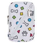 Dog Paw Seamless Pattern Footprint Bone Belt Pouch Bag (Small)