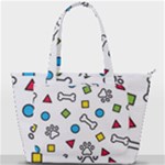 Dog Paw Seamless Pattern Footprint Bone Back Pocket Shoulder Bag 