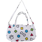 Dog Paw Seamless Pattern Footprint Bone Removable Strap Handbag