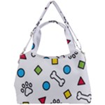 Dog Paw Seamless Pattern Footprint Bone Double Compartment Shoulder Bag