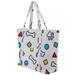 Dog Paw Seamless Pattern Footprint Bone Zip Up Canvas Bag