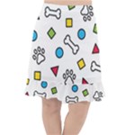 Dog Paw Seamless Pattern Footprint Bone Fishtail Chiffon Skirt