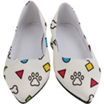 Dog Paw Seamless Pattern Footprint Bone Women s Block Heels 
