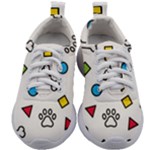 Dog Paw Seamless Pattern Footprint Bone Kids Athletic Shoes