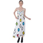 Dog Paw Seamless Pattern Footprint Bone Tie Back Maxi Dress