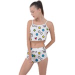 Dog Paw Seamless Pattern Footprint Bone Summer Cropped Co-Ord Set