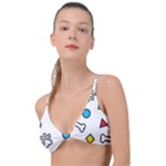 Dog Paw Seamless Pattern Footprint Bone Knot Up Bikini Top