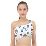 Dog Paw Seamless Pattern Footprint Bone Spliced Up Bikini Top 