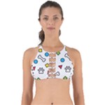 Dog Paw Seamless Pattern Footprint Bone Perfectly Cut Out Bikini Top