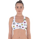 Dog Paw Seamless Pattern Footprint Bone Cross Back Hipster Bikini Top 