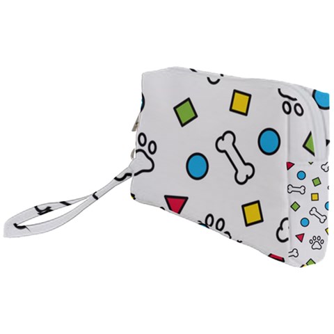 Dog Paw Seamless Pattern Footprint Bone Wristlet Pouch Bag (Small) from ArtsNow.com