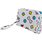 Dog Paw Seamless Pattern Footprint Bone Wristlet Pouch Bag (Small)