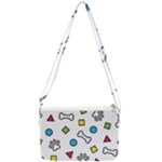 Dog Paw Seamless Pattern Footprint Bone Double Gusset Crossbody Bag
