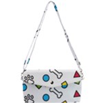 Dog Paw Seamless Pattern Footprint Bone Removable Strap Clutch Bag