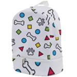 Dog Paw Seamless Pattern Footprint Bone Zip Bottom Backpack