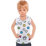 Dog Paw Seamless Pattern Footprint Bone Kids  Sport Tank Top